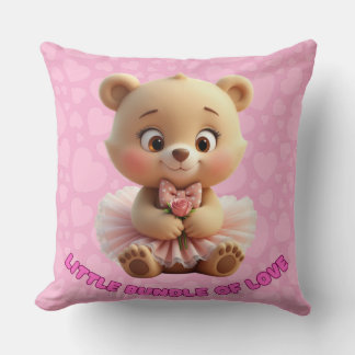 Cojín Decorativo Pequeño paquete de amor - Oso bebé lindo en Tutu