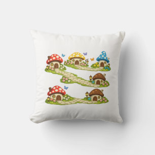 Cojín Decorativo Pequeño pueblo de hongos