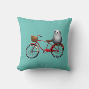 Cojín Decorativo Pequeño sello personalizado en una bicicleta