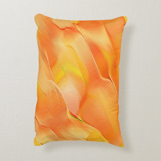 Cojín Decorativo Pequeño tallado en muchos naranjas y amarillo (Atrás (Vertical))