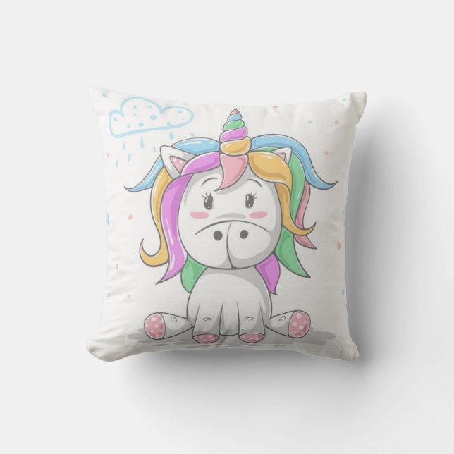 Cojín Decorativo Pequeño unicornio mágico (Anverso)