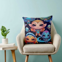 Pequeños alienígenas multicolores en el espacio