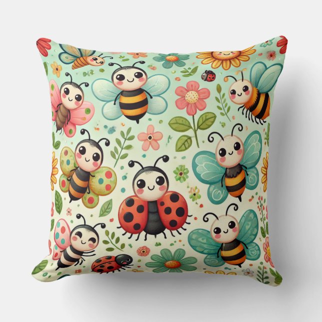 Cojín Decorativo Pequeños amigos en el bosque (Anverso)