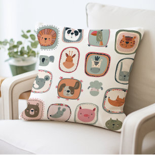 Cojín Decorativo Pequeños animales se enfrentan a niños divertidos 