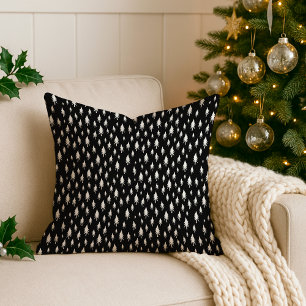 Cojín Decorativo Pequeños árboles   Festividades modernas en blanco