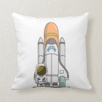 Pequeños astronauta y nave espacial