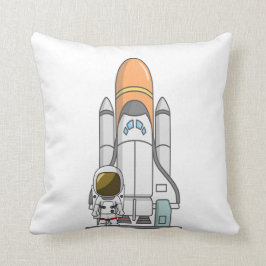 Cojín Decorativo Pequeños astronauta y nave espacial
