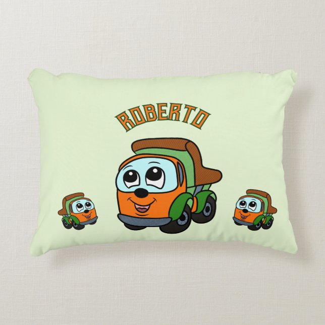 Cojín Decorativo Pequeños camiones (Anverso)