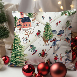 Cojín Decorativo Pequeños Navidades minimalistas de los pueblos nór