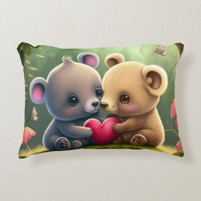 Cojín Decorativo Pequeños osos osos personalizados (Anverso)