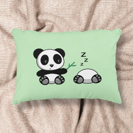 Cojín Decorativo Pequeños Pandas cortos en verde