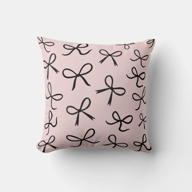 Cojín Decorativo Pequeños y modernos arcos negros rosados (Anverso)