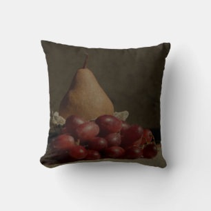 Cojín Decorativo Pera Bosc y Uvas - Serie de Antiguas Imágenes Fija