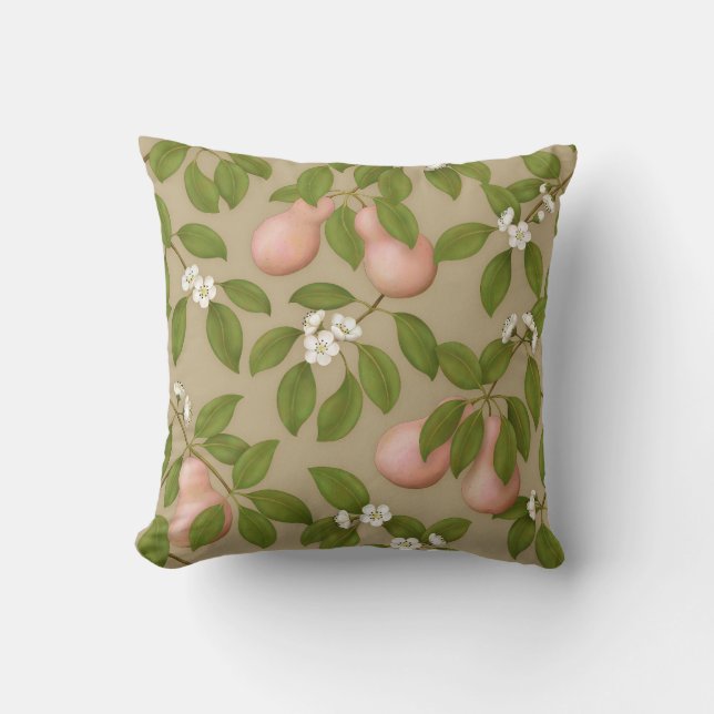 Cojín Decorativo Peras rosadas (marrón claro) (Anverso)