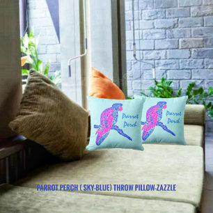 Cojín Decorativo Percha de loro (Sky-Blue)