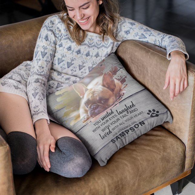 Cojín Decorativo Pérdida de Mascota de citas y fotos modernas | Rús (Subido por el creador)