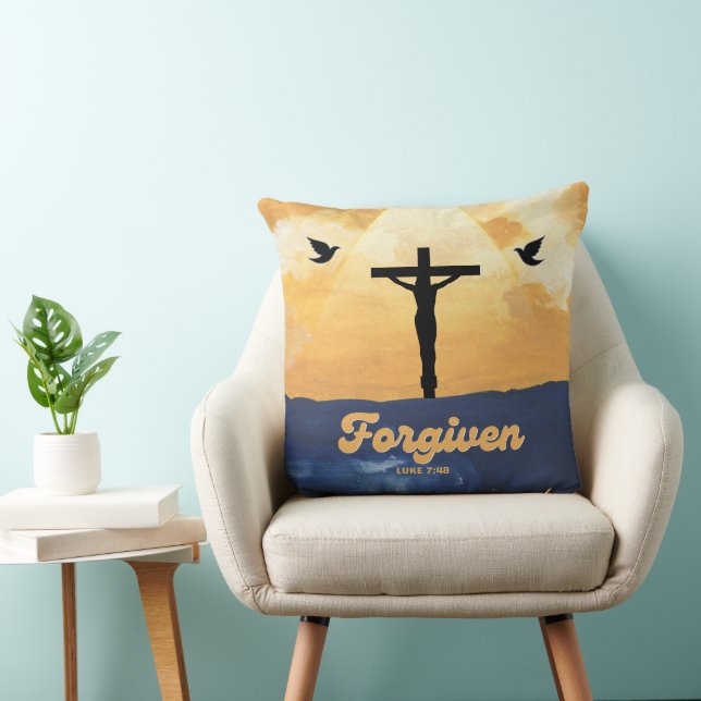 Cojín Decorativo "Perdonado" Luke 7:48 Art Pillow (Silla)