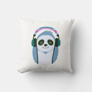 Cojín Decorativo pereza personalizado con auriculares