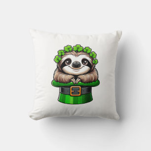 Cojín Decorativo Perezoso Día de San Patricio Leprechaun Trébol Irl