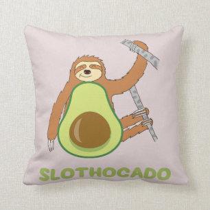 Cojín Decorativo Perezoso Divertido Aguacate Slothocado