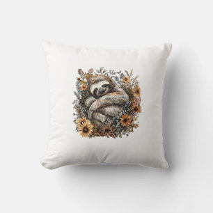 Cojín Decorativo Perezoso durmiendo floral perezoso dormido durmien