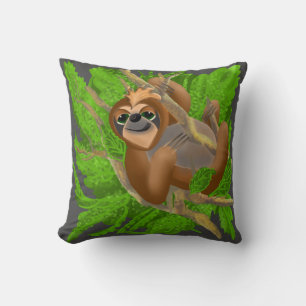 Cojín Decorativo Perezoso tonto relajándose en un árbol
