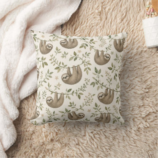 Cojín Decorativo Perezosos Adorables en Enredaderas