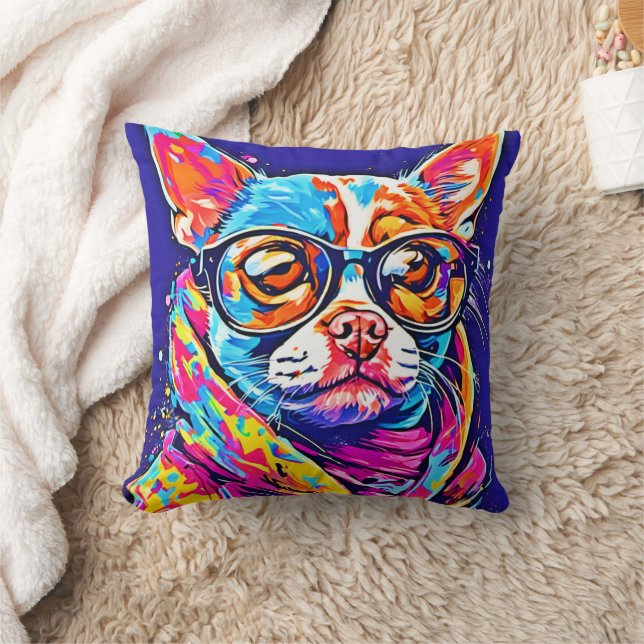Cojín Decorativo Perfecto positivamente: Pintura de Perro Superior (Manta)