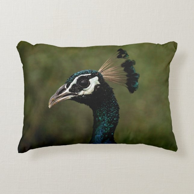 Cojín Decorativo Perfil de pavo real  (Anverso)
