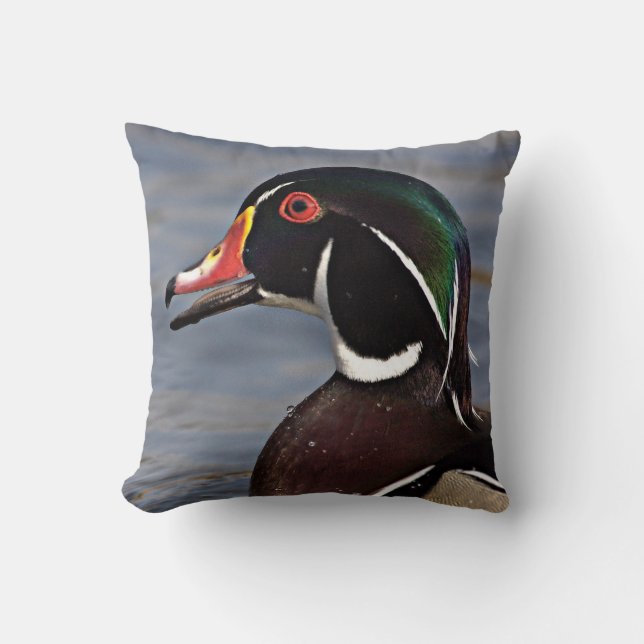 Cojín Decorativo Perfil de un pato maderero (Anverso)