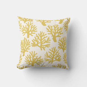 Cojín Decorativo Perforación de coral blanco amarillo