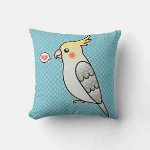 Cojín Decorativo Perico Cacatúa Cartoon Amor Pájaro