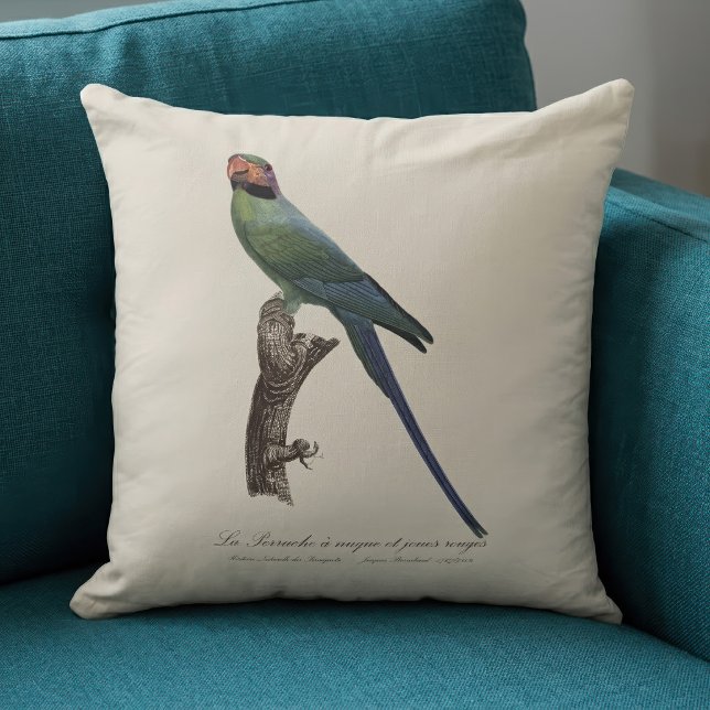 Cojín Decorativo Perico Colilargo, Psittacula Longicauda (Long-Tailed Parakeet, Psittacula Longicauda. Throw Pillow)