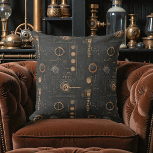 Cojín Decorativo Perillas y engranajes de metal steampunk victorian