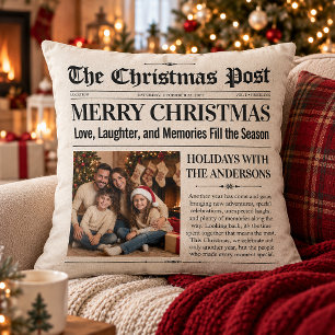 Cojín Decorativo Periódico de Navidad personalizado, Periódico fami