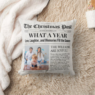 Cojín Decorativo Periódico de Navidad personalizado, Periódico fami
