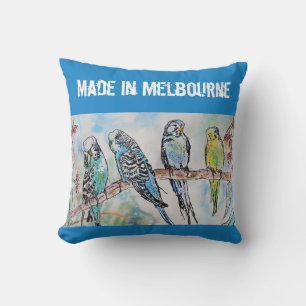 Cojín Decorativo Periquito australiano hecho en Melbourne Pájaros