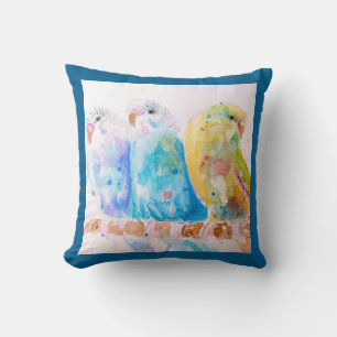 Cojín Decorativo Periquito Budgie Periquito Australiano Azul Teal