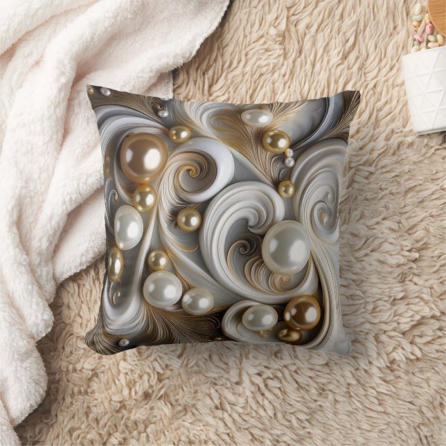 Cojín Decorativo Perla de Pearl y Swirls Reversible (Manta)