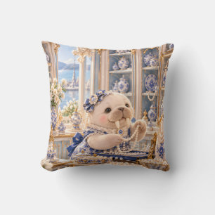 Cojín Decorativo Perla Morsa Azul Porcelana Boutique