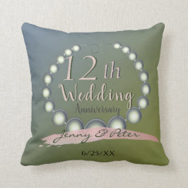 Cojín Decorativo Perlas del 12° aniversario Boda