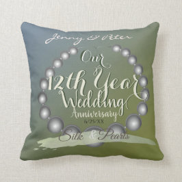 Cojín Decorativo Perlas del 12° aniversario Boda