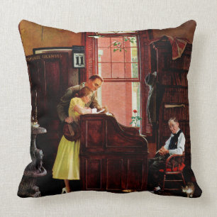 Cojín Decorativo Permiso de matrimonio de Norman Rockwell