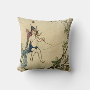 Cojín Decorativo Pero Puck estaba sentado en el hilo de araña