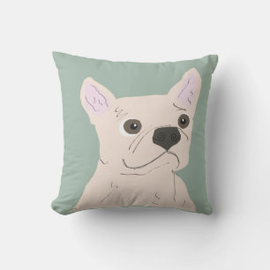 Cojín Decorativo Perrito Adorable, Azul Polvoriento