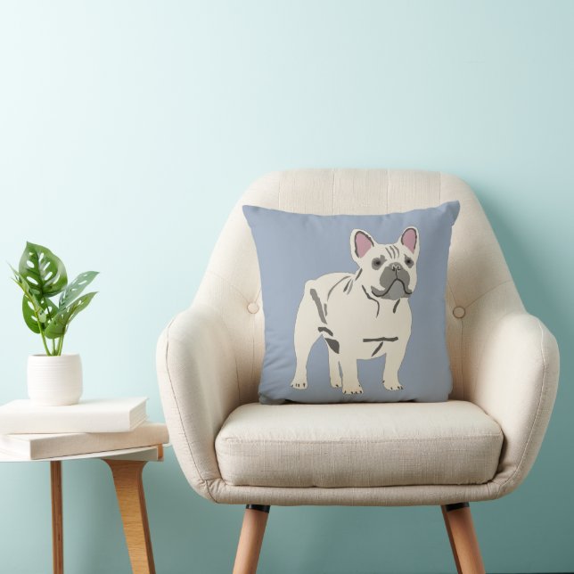 Cojín Decorativo Perrito adorable, bulldog francés (Silla)