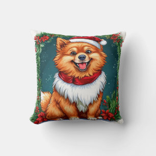 Cojín Decorativo Perrito Adorable con Ropa de Santa