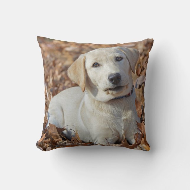 Cojín Decorativo Perrito amarillo del labrador retriever (Anverso)
