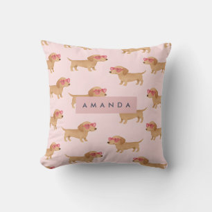 Cojín Decorativo Perrito Dachshund Adorable Personalizado