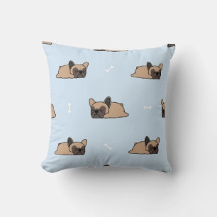 Cojín Decorativo Perrito de bulldog francés lindo durmiendo sin cos